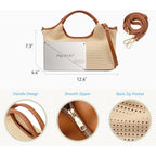 BOSTANTEN Genuine Leather Purses for Women Designer Handbags Crossbody Shoulder Bags Top Handle Satchel with Adjustable Strap