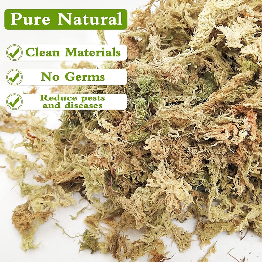 3.5Oz Premium Sphagnum Moss Potting Mix- 4 Qt Natural Succulent Carnivorous Plants Moss Dried, Plant Growing Medium For Orchid Succulent Sarracenia Orchid Gardening Plants Reptiles