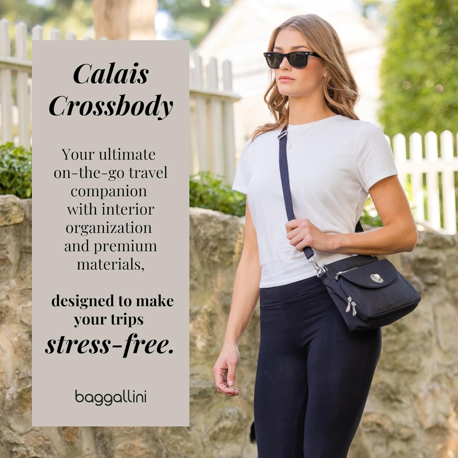 Baggallini Calais Crossbody Bags for Women 10x7 Lightweight Water-Resistant Travel Purse, RFID & Interior Organization