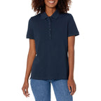 Women's Short-Sleeve Polo Shirt, Soft Stretch Cotton Jersey (Available in Plus Size)
