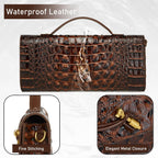 Trendy Women Crocodile Evening Clutch Purse Crossbody Shoulder Handbag Cute Vegan Leather Satchels