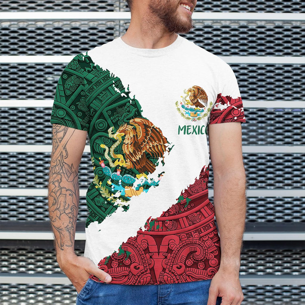 Fayba Aztec Mexican Shirts Short Sleeves Summer Mexico Shirt Mexico Jersey Unisex 3D Shirts