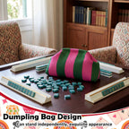 Mahjong Tile Bag Woven Clutch Purses For Women Woven Striped Dumpling Bag Summer Beach Evening Handbag For Mahjong Tile Vacation Supplies(Pink And Green,Thick Lines)