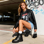 Dream Pairs Combat Boots Ankle Booties Lace-Up Platform Side Zipper Lug Sole Boots Ankle Boots For Women