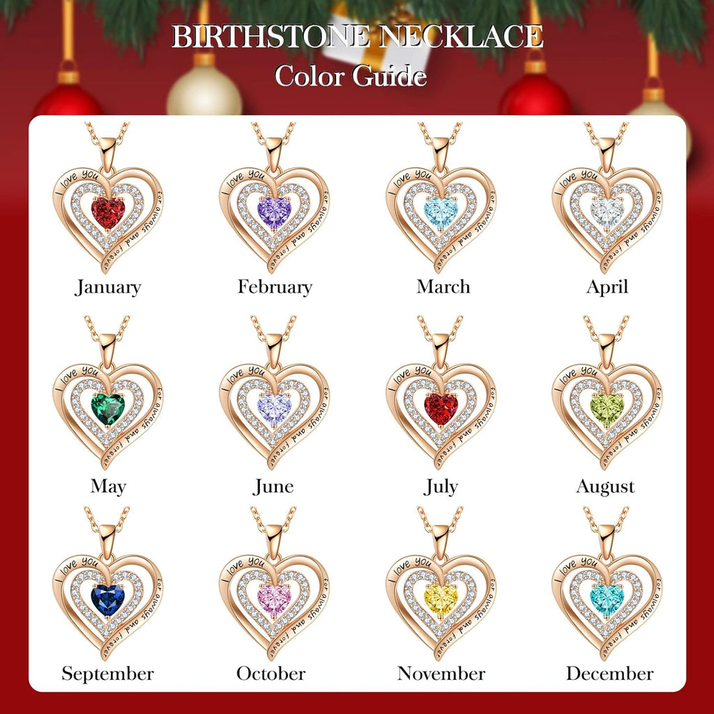 REDBEE Necklaces for Women Birthstone Heart Necklace Jewelry for Wife Girlfriend Woman Necklace