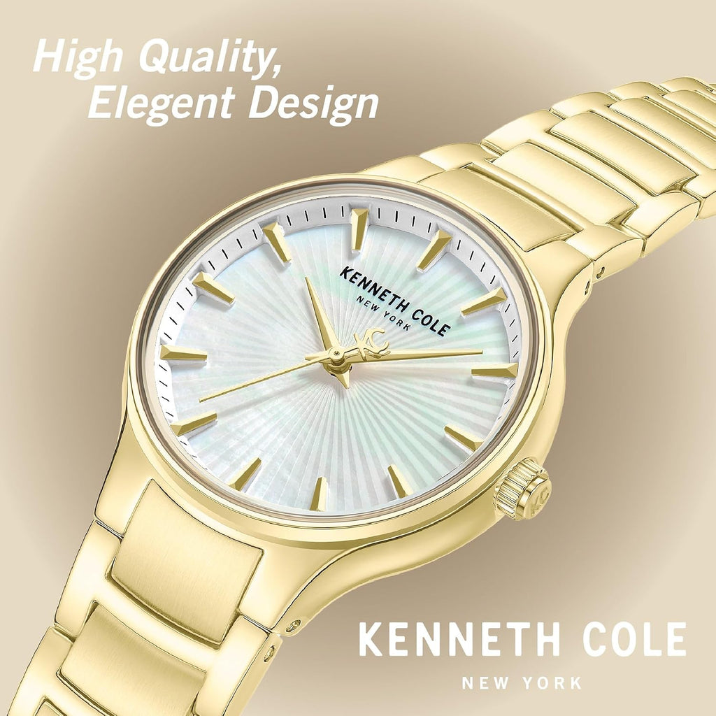 Kenneth Cole New York Ladies' Modern Classic Watch – Ion Plated, Stainless Steel, Minimalist Design, Contemporary Elegance