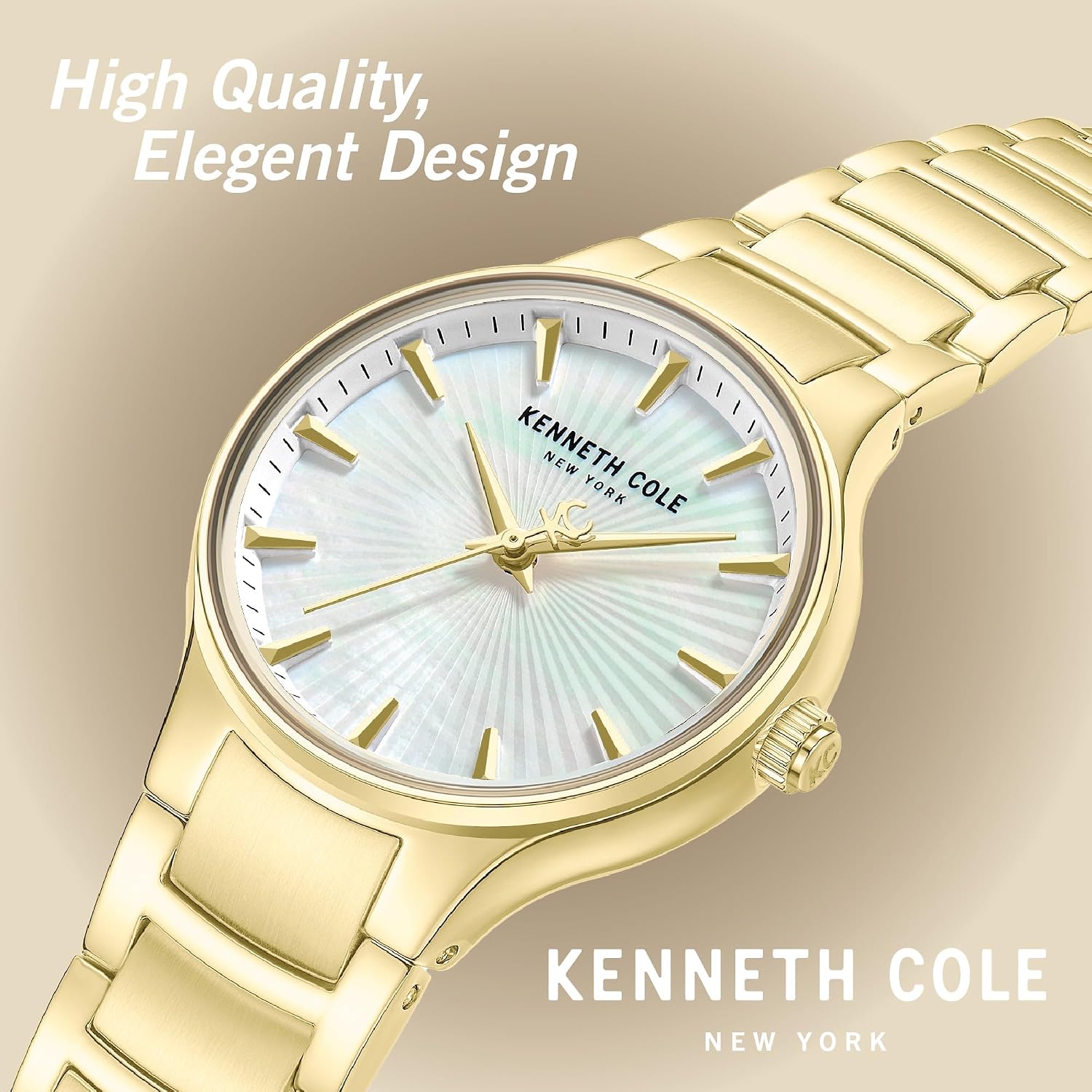 Kenneth Cole New York Ladies' Modern Classic Watch – Ion Plated, Stainless Steel, Minimalist Design, Contemporary Elegance