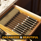 Spaceaid Large Knife Drawer Organizer Bamboo Insert Dock, Kitchen Steak Knives Holder Organizers Block For Drawer In Storage Organization (Large)