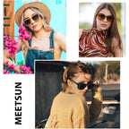 MEETSUN Polarized Sunglasses for Women Men Trendy Classic Retro Designer Style Fashion UV400 Protection 3 PACK 3 Pack Black + Light Brown + Tortoiseshell