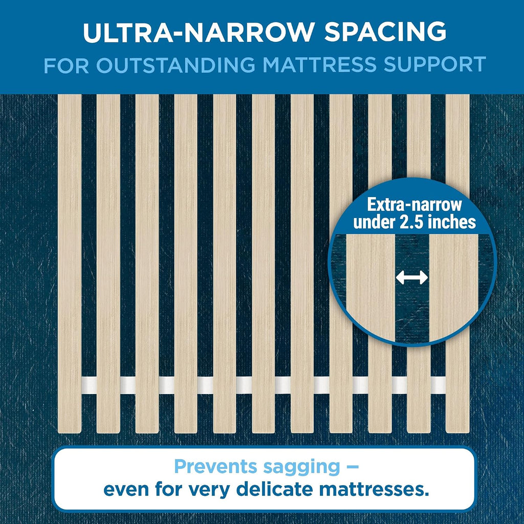 Slatsure Queen Size Bunkie Board – Heavy Duty Vertical Bed Slats & Foldable Wooden Support Board For Sagging Mattress Or Platform Bed Frame, Box Spring Alternative And Replacement