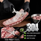 Rib Membrane Removal Tool – 304 Stainless Steel Rib Prep Tool Membrane Remover & Bb Rib Skinner