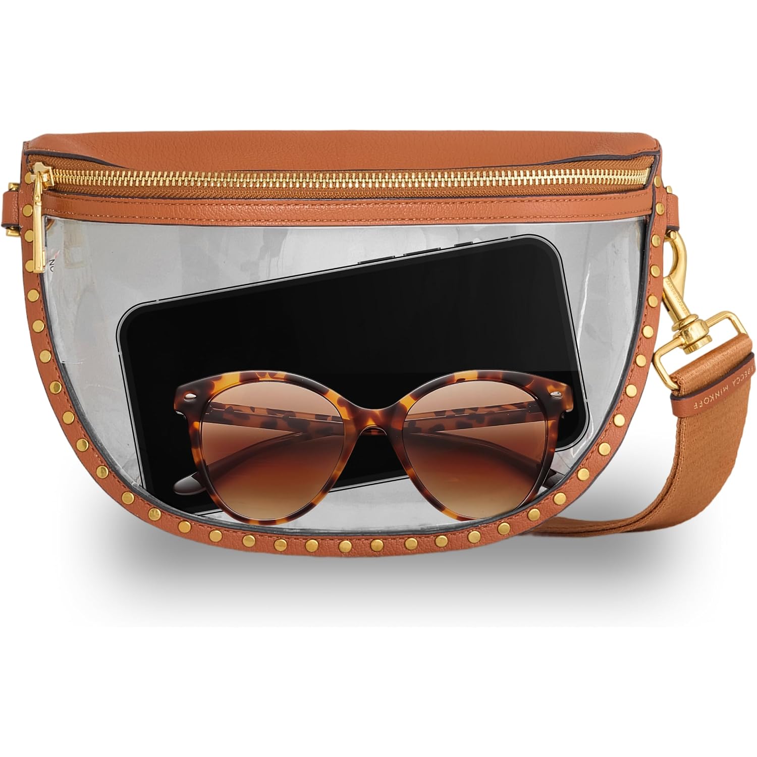 Rebecca Minkoff Darren Clear Crescent Crossbody Bag, Stadium Approved Transparent Sling Purse For Concerts And Events
