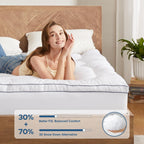 BEDLORE Queen Mattress Topper, Thick Pillow Top Bed Cover for Back Pain Relief, Soft Mattress Pad with Deep Pockets 6-18 inch