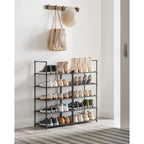 Songmics Shoe Rack, 10-Tier Shoe Shelf, Shoe Storage Organizer, 11 X 17.7 X 68 Inches, Metal Frame, Non-Woven Fabric Shelves, For Entryway, Bedroom, Black Ulsh010B02