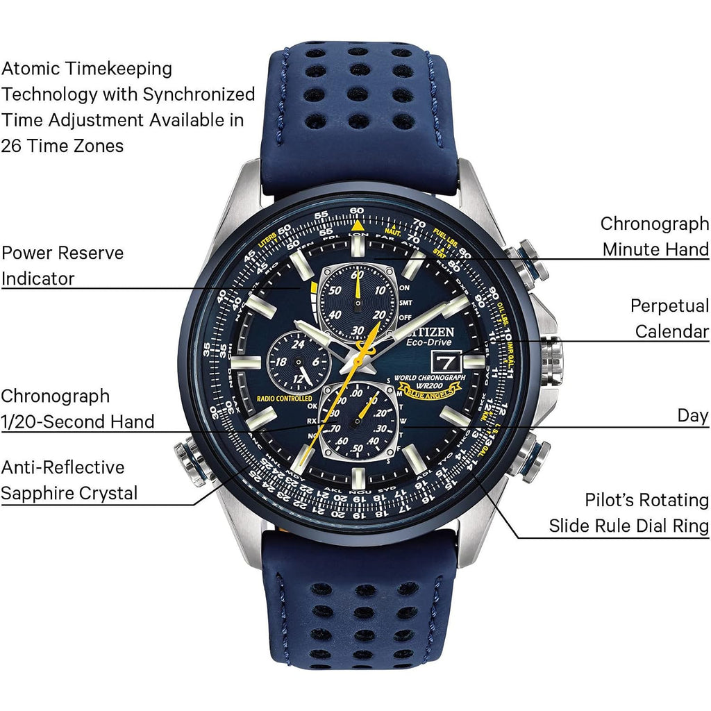 Citizen Men'S Eco-Drive Sport Luxury World Chronograph Atomic Time Keeping Watch