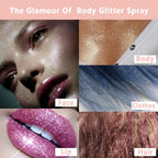 Boko Body Glitter Spray, Holographic Silver Glitter Spray for Body Face Hair Nail Clothes, Hair Glitter Body Shimmer Powder for Highlighter Makeup Festival Party Concert Rave Accessories