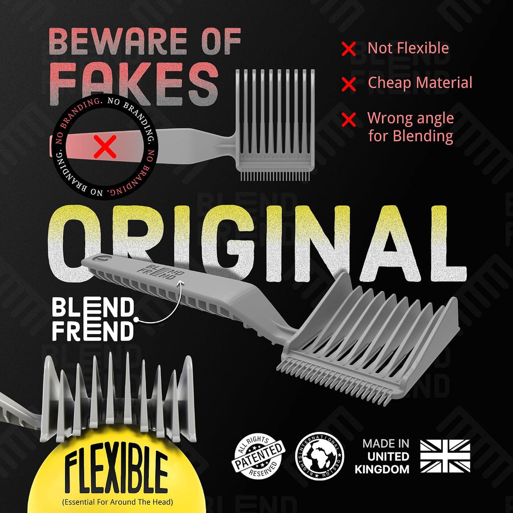 Blend Frend Original – Left Handed Professional Hair Blending Tool (Grade 1 – 3Mm) | Seamless Fade & Taper Guide | Easy Diy Haircuts For Men & Boys | Works With All Clippers