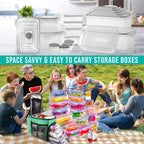 Rockberry 50 Pcs Large Food Storage Containers With Lids Airtight-85 Oz To Small Containers-Total 526Oz Stackable Kitchen Set -Bpa Free Leak Proof Containers- Freezer Microwave Safe