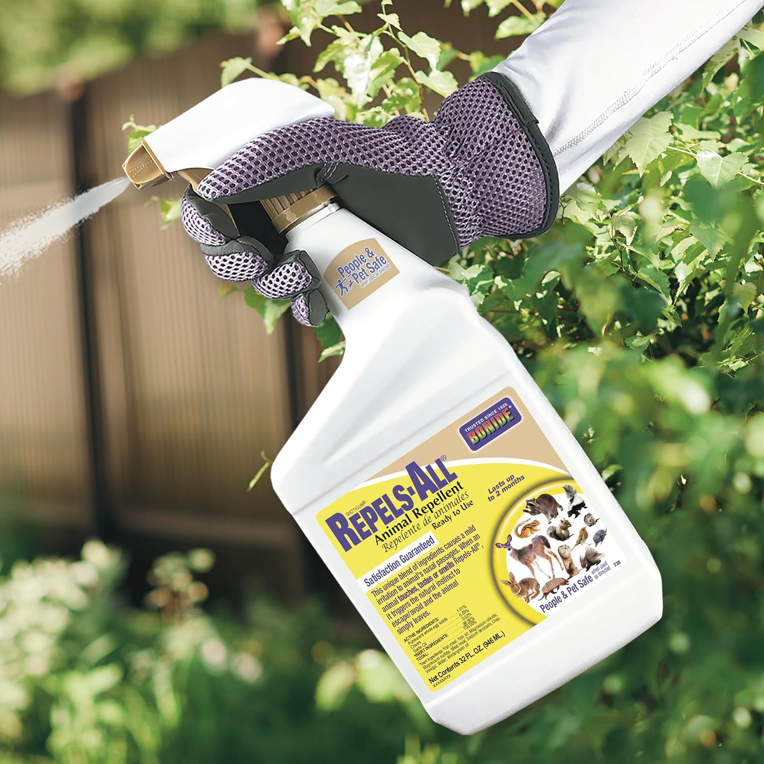 Bonide Repels-All Animal Repellent, 32 Oz Ready-To-Use Spray, Outdoor Garden Deer & Rabbit Repellent, People & Pet Safe