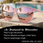 LVIOE Polarized Sunglasses for Women UV400 Protection Oversized Cat Eye Frame Retro Sunglasses for Driving Fishing Outdoor
