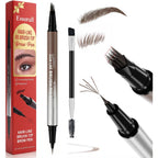 Eyebrow Pencil For Women, 2-In-1 Microblading Eyebrow Pen With 4D Square & Ultra-Fine Tips, Waterproof Long-Lasting Brow Pencil, Hair-Like Strokes For Natural Fuller Brows With Brow Brush, Brown