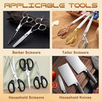 Hair Scissors Grinding Machine w / 13 Sand Rings, Hair Shear Sharpener Hair Cutting Shear Grinder for Barber Scissors, Tailor Scissors, Knife