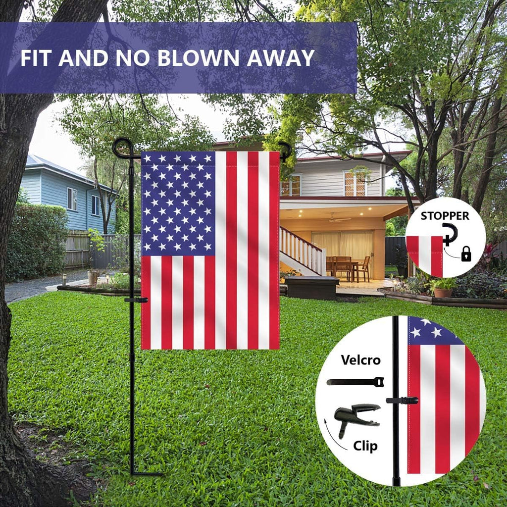 Garden Flag Holder Stand, Premium Yard Flag Holder Weather-Proof Metal Powder-Coated Flagpole With Clip And Stopper For Christmas Garden Flag, Outdoor Garden Decor Decoration