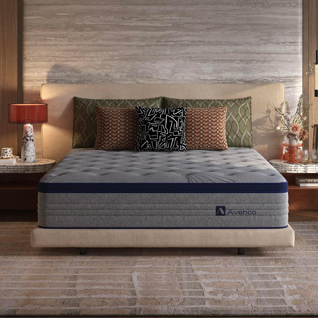 Avenco Queen Mattress 12 Inch, Luxury Hotel-Level Cooling Hybrid Mattress With Dual Nanogel™ Memory Foam, Smarts Coil® For Motion Isolation & Extra Back Support, Pressure Relief, Certipur-Us Certified