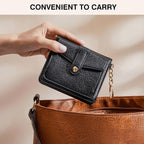 Marvolia Small Wallet for Women Compact Wallet Soft Vegan Leather Bifold Card Holder Ladies Wristlet