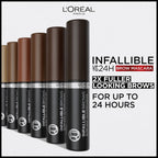 L'Oreal Paris Infallible Volumizing 24H Wear Brow Mascara, Long Lasting Eyebrow Makeup For 2X Fuller Eyebrows, 6.0 Light Brunette, 0.13 Fl Oz