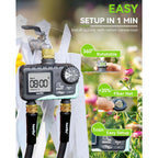 Rainpoint 2 Zone Sprinkler Timer With Brass Inlet And Outlet - Water Timer For Garden Hose With Rain Delay/Manual Watering/Automatic Irrigation Controller System For Yard Lawn Garden(Blue)