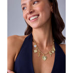PAVOI 14K Gold Plated Chunky Charm Necklace Pack for Women | Statement Paperclip Chain Necklaces with Removable Charms | Heart Palm Tree Bow Pearl Love Friendship Necklace - Valentines Day Trendy Jewelry
