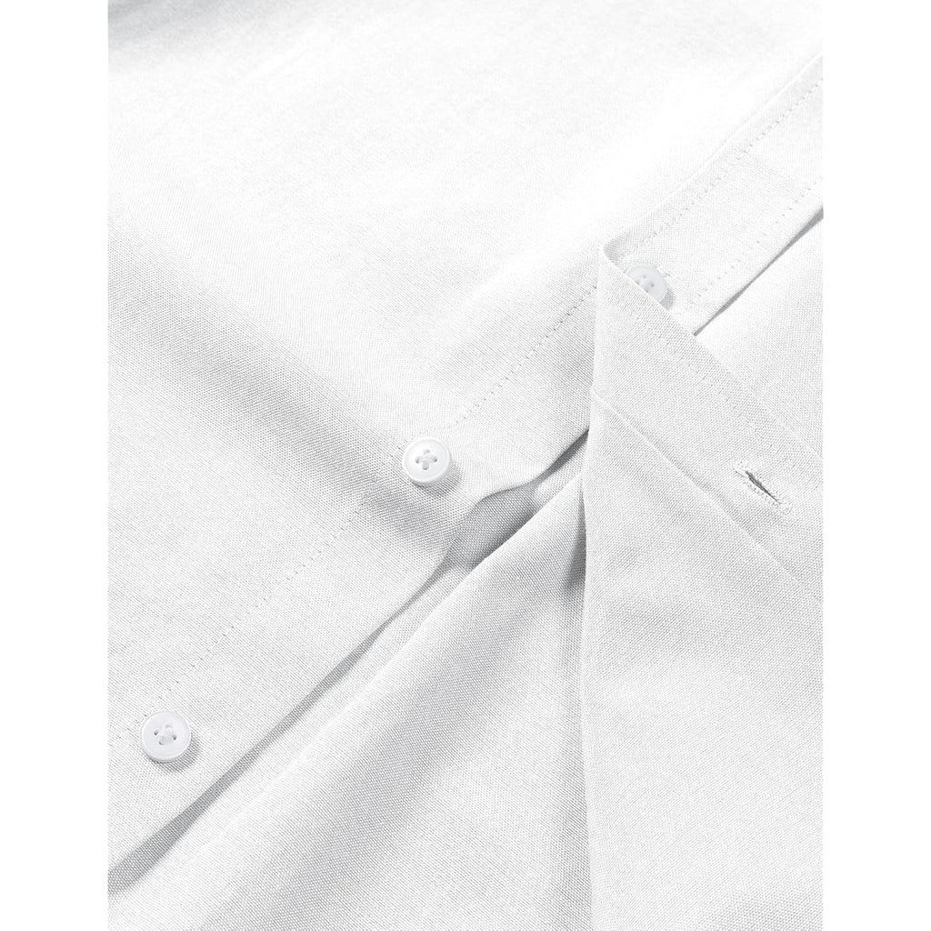 Lucmatton Men'S Lightweight Oxford Long Sleeve Button Down Shirt Business Casual Slim Fit Dress Shirts With Pocket