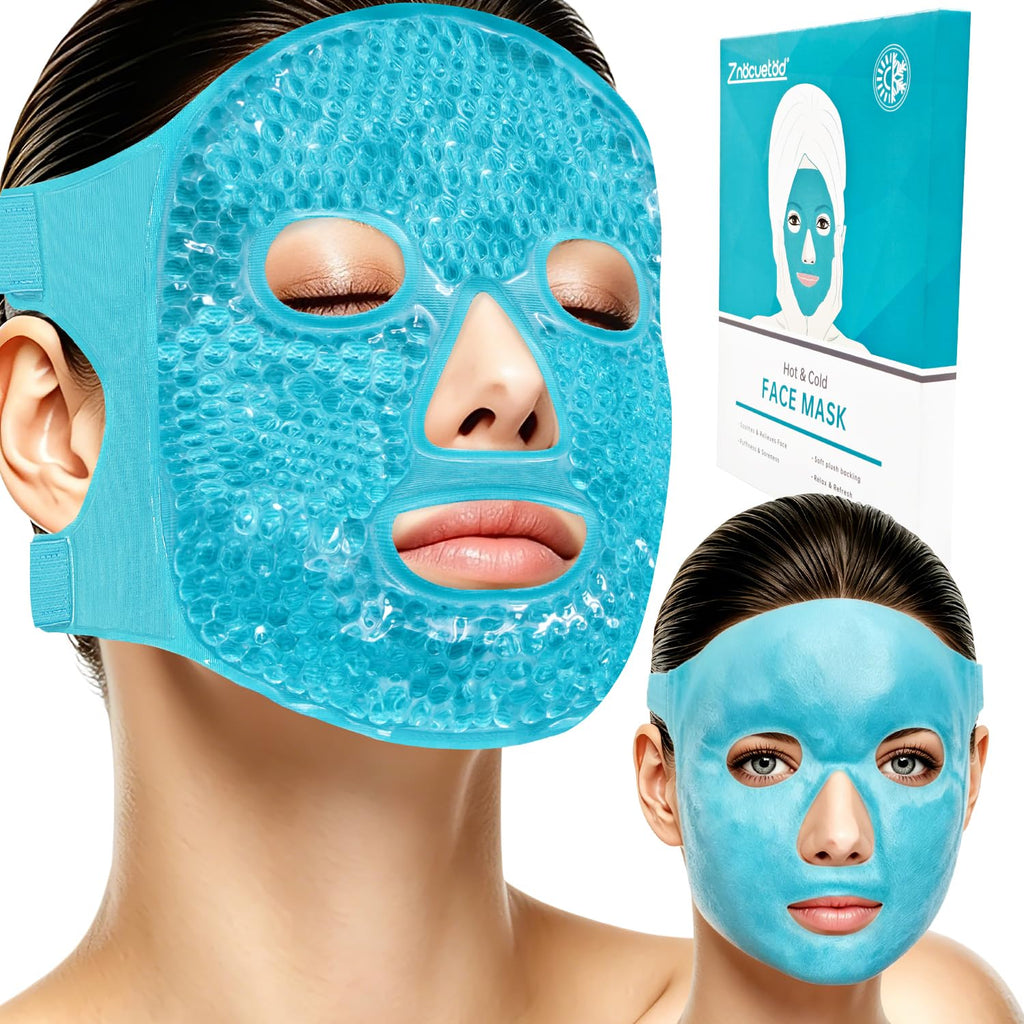Cold Face Eye Mask Ice Pack Reduce Facial Puff, Dark Circles, Hot Cold Compress Pack, Face Spa Gift For Woman Sleeping, Pressure, Headaches, Skin Care, Post Laser Cosmetic Care, Reversible