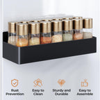 Magnetic Spice Rack For Refrigerator, Kitchen Organizer And Storage Shelf, Black (4 Pack)…