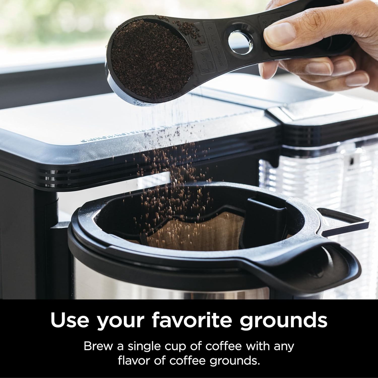 Ninja Specialty Coffee Maker | Includes 10-Cup Carafe, Fold-Away Frother, Permanent Filter & Removable, Dishwasher Safe Reservoir | 6 Brew Styles, 8 Cup to Travel Mug to Pot Sizes | Black | CM401