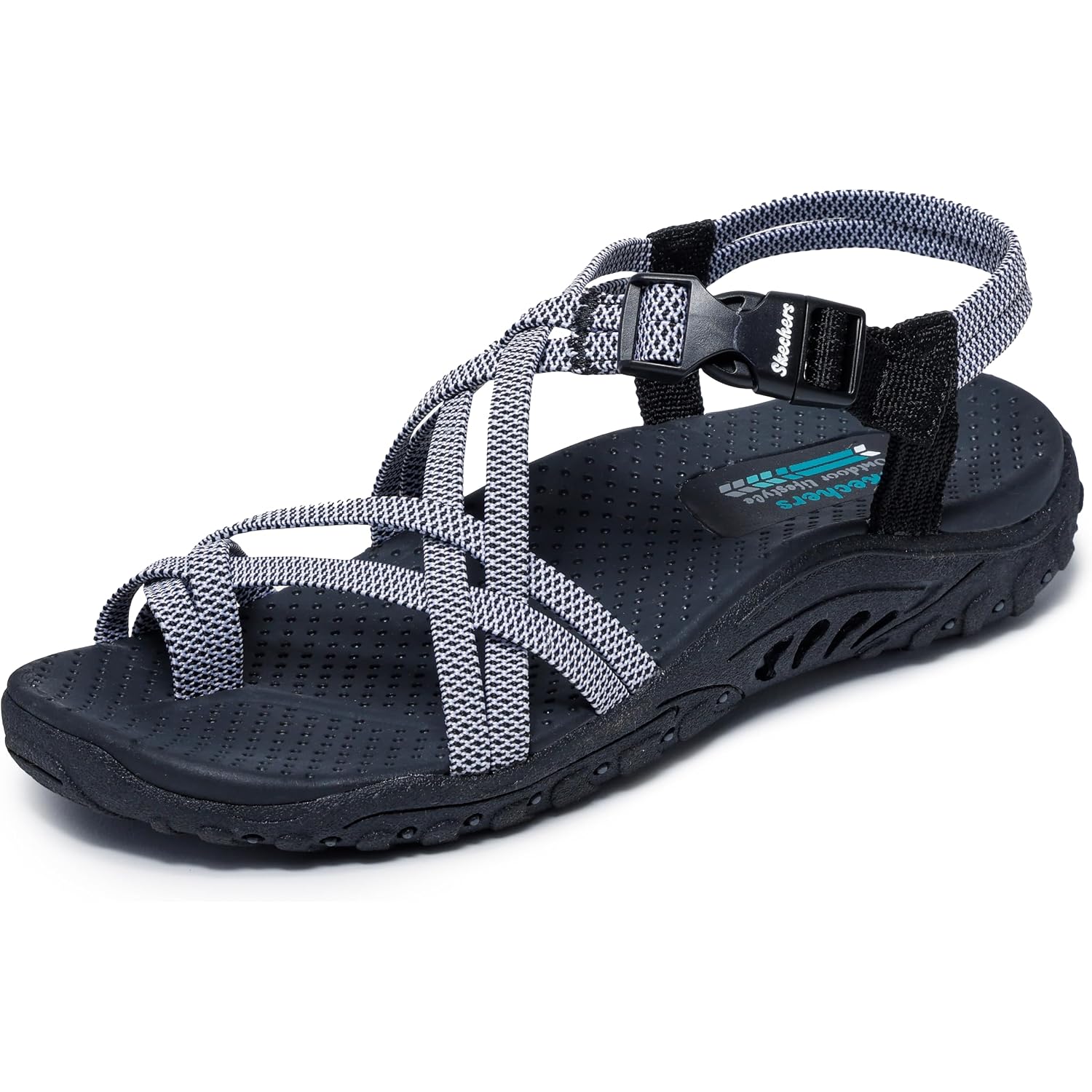 Skechers Women'S Reggae Irie Mon Multi-Strap Toe Thong Sandal