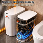 Bathroom Trash Can, Automatic Bagging Garbage Can, 3.5 Gallon Slim Smart Small Plastic Trash Bin, Narrow Motion Sensor Trash Can For Bedroom, Office White