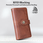 FALAN MULE Wallets for Women Trifold Wristlet Wallets Large Capacity RFID Blocking Ladies Purse Credit Card Holder