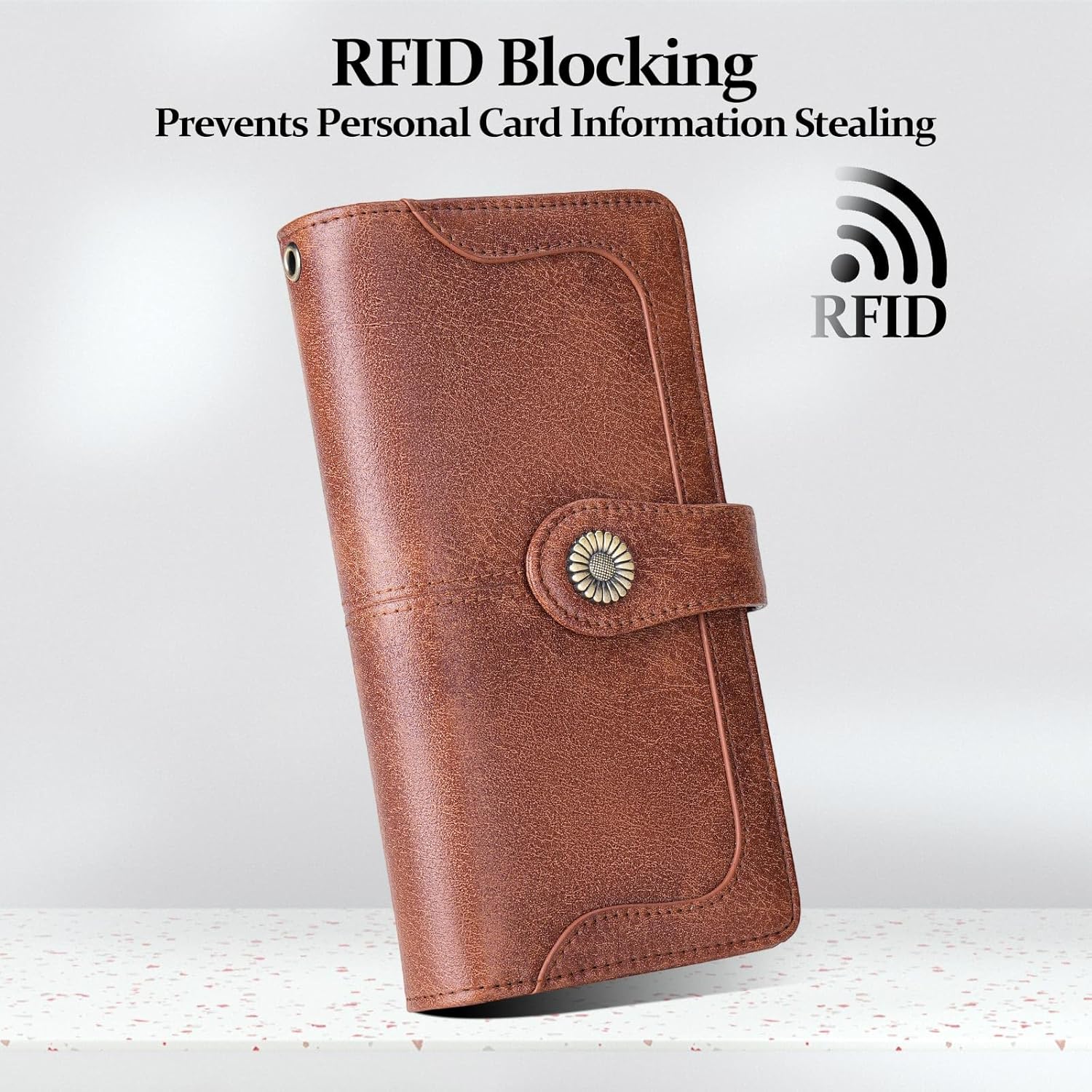 FALAN MULE Wallets for Women Trifold Wristlet Wallets Large Capacity RFID Blocking Ladies Purse Credit Card Holder