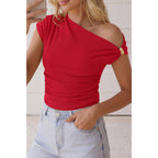 Prettygarden Womens Summer Off The Shoulder Crop Tops Ribbed Going Out Fitting T Shirts Trendy Spring Y2K Clothes 2026