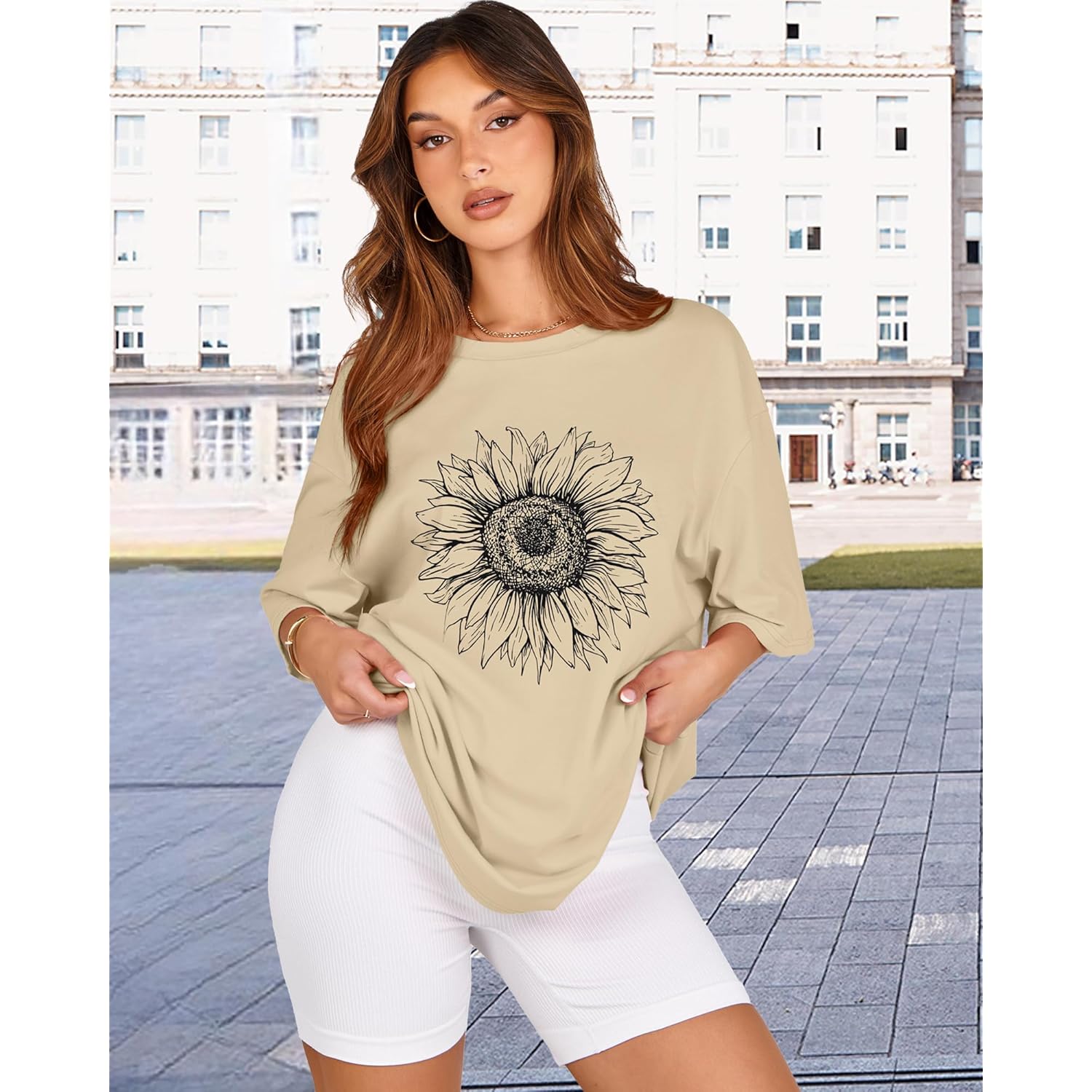 Womens Oversized Tshirt Graphic Tees Crew Neck Summer Short Sleeve Loose Fit Tops 2026
