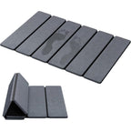 Luxspire Stone Bath Mat Foldable, Quick Drying Diatomaceous Earth Bath Mat For Bathroom, Large Bathroom Rug With Non-Slip Rubber Base, Easy Clean Accessories Outside Shower, 24 X 16 In, Dark Gray