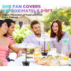 Fly Fans For Tables Rechargeable, Table Top Fly Spinner To Keep Flies Away From Food, Portable Fly Repellent Fan With Soft Stop Blades For Outdoor, Picnic, Patio & Bbq (Black, 4Pack)