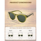BIRCEN Womens Round Polarized Sunglasses: Retro Acetate Sun Glasses UV400 Protection Shades for Driving Beach Daily Wear