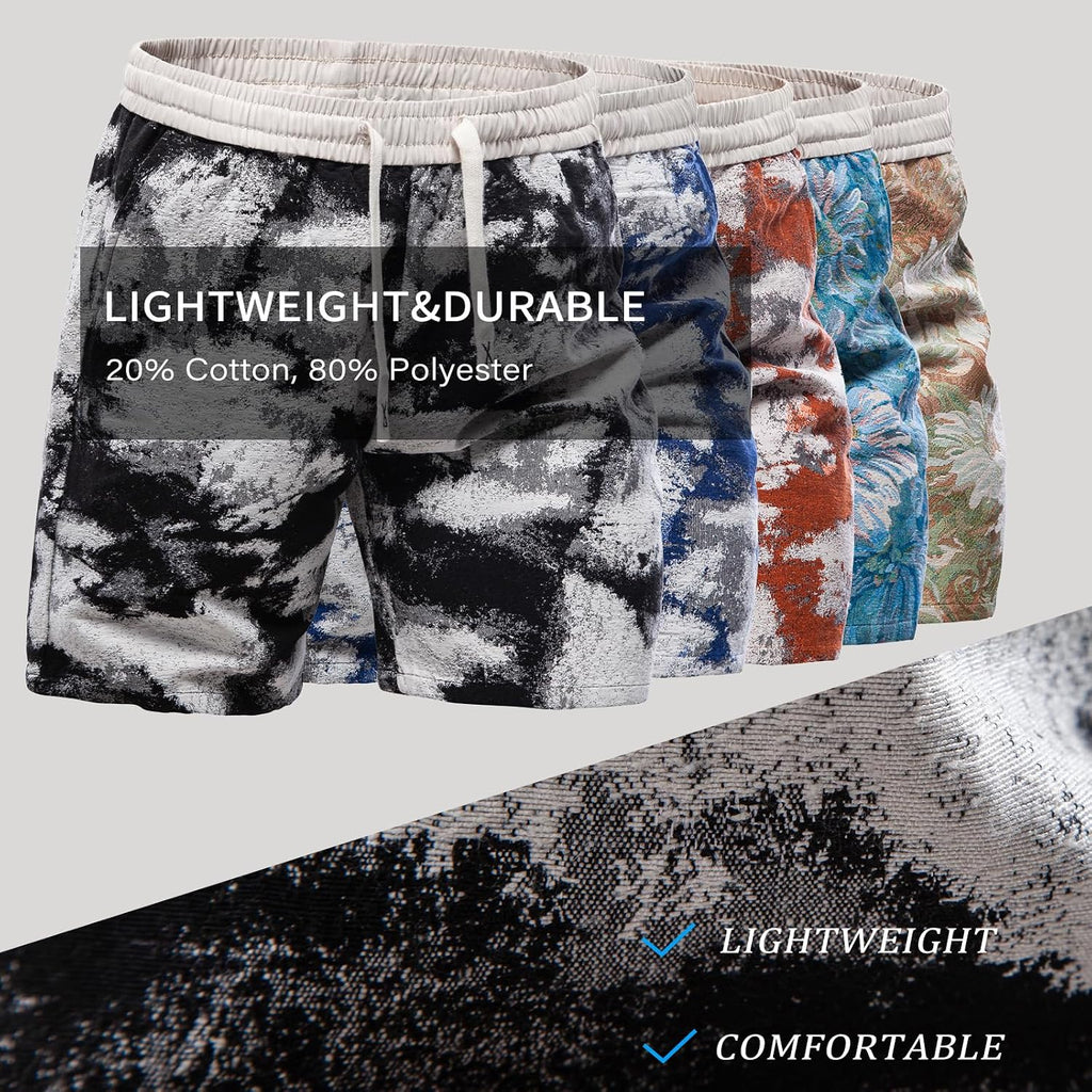 Mens Shorts Casual Relaxed Fit Men'S Walk Elastic Waist Drawstring Flat Front Shorts