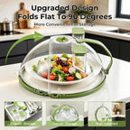 Uforu Microwave Splatter Cover With Water Steamer,Upgraded Foldable 10 Inch Microwave Cover For Food,Clear Plastic Plate Cover With Handle,Space-Saving Splatter Guard For Microwave