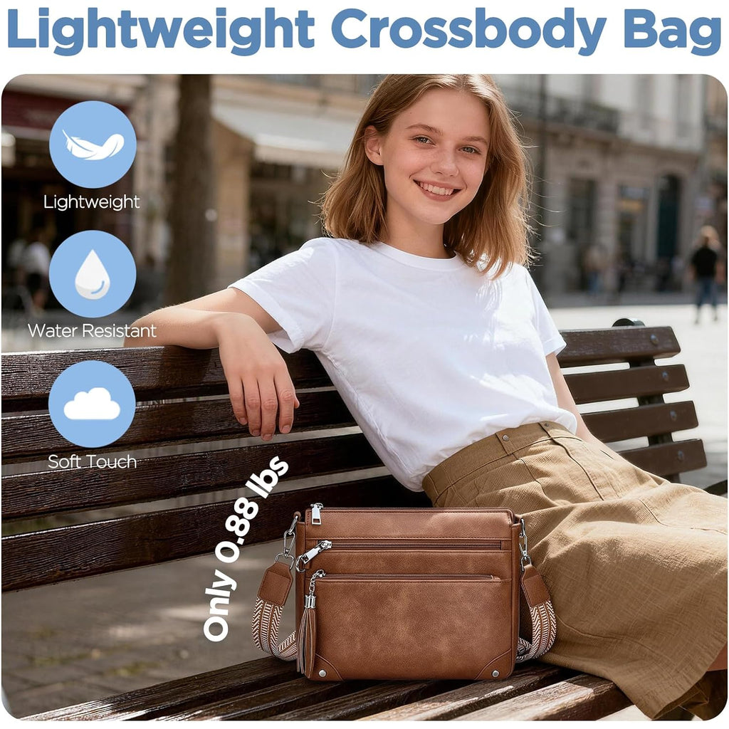Anti Theft Crossbody Purse For Women Rfid Crossbody Bags For Travel Vegan Leather Cross Body Bag With Built-In Wallet