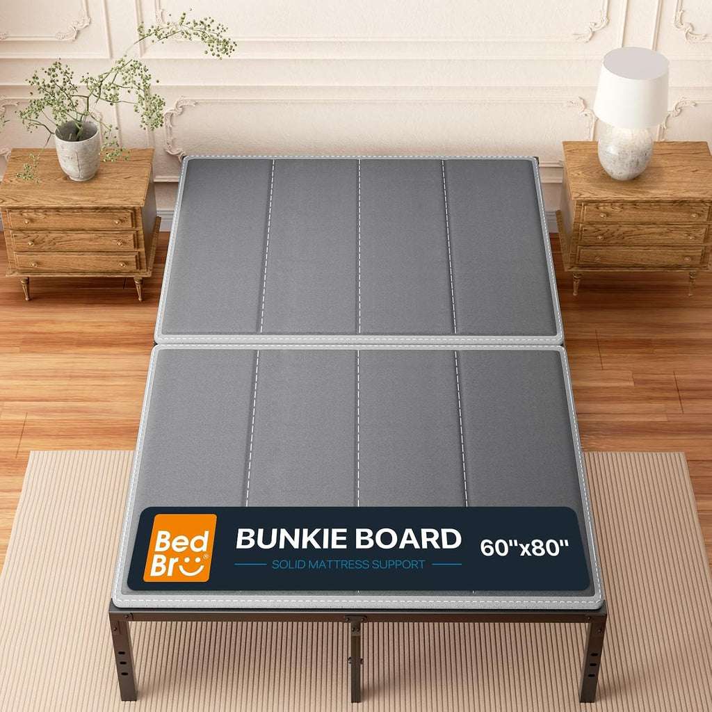 Bunkie Board Queen 10Mm (60" X 80") – Gray Under Mattress Support, Anti-Sag & Noise-Free,Platform & Slatted Beds. Breathable Low Profile Bed Board For Metal Frame