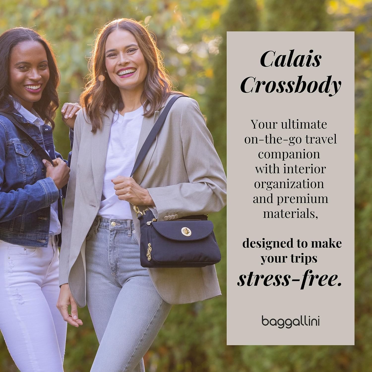 Baggallini Calais Crossbody Bags For Women 10X7 Lightweight Water-Resistant Travel Purse, Rfid & Interior Organization